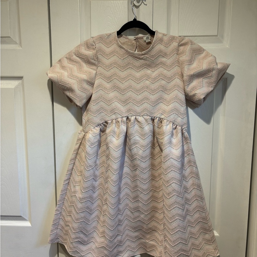 NWOT River Island Pale Pink Chevron Party Dress